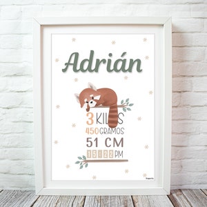 Digital birth sheet birth poster newborn