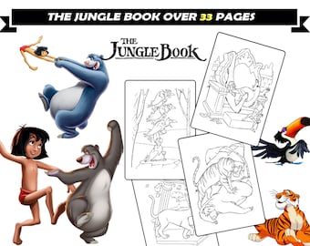 Jungle Book Coloring Pages for Kids Mowgli Baloo Bagheera - Etsy