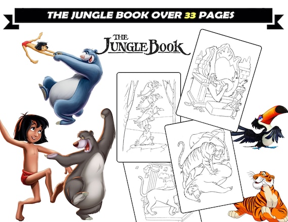 Jungle Book Coloring Pages for Kids Mowgli Baloo Bagheera - Etsy Jungle Book Coloring Pages for Kids Mowgli Baloo Bagheera - Etsy