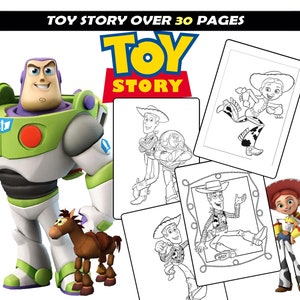 Toy Story Coloring Pages, Woody, Buzz, Bo Peep, Andy cartoon characters coloring sheets for children, Instant Download coloring sheets