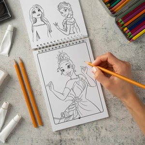 Elsa Anna Olaf Kleurplaten voor meisjes, Frozen cartoon kleurboek voor kinderen, Instant Download afdrukbare kleurplaten voor kinderen afbeelding 7