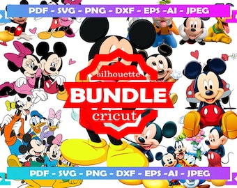 Mickey Mouse svg, Mickey Mouse Verjaardag, Mickey Mouse clubhuis, Mickey svg, Mickey hoofd svg, Minnie Mouse SVG, Pluto svg, Donald SVG Bundel