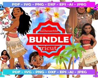 Moana svg, Moana Verjaardag, Moana herten svg, Moana png, Prinses svg, hawaian svg, Schattige baby svg, hei hei haan png, Maui svg, Bambi Bundel