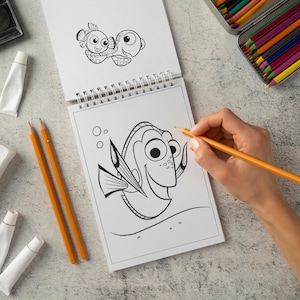 Nemo & Dory stripfiguren Kleurplaten voor kinderen, Afdrukbaar kleurboek voor kinderen, Instant Download Nemo kleurplaten afbeelding 5