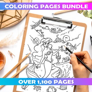 Todos los dibujos animados Libro para colorear para niños personajes de dibujos animados, Libro para colorear imprimible para niños, Páginas para colorear de princesas, actividad para niños