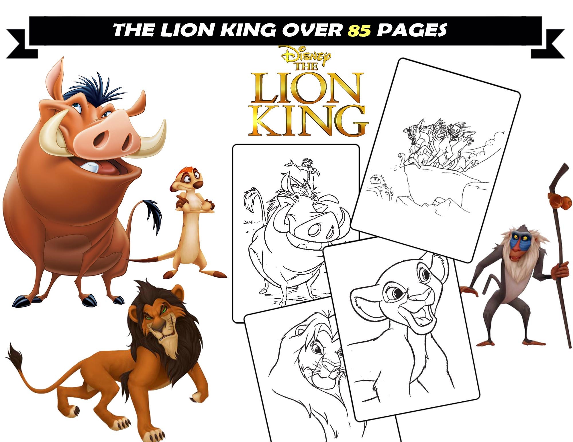 lion king coloring book pages