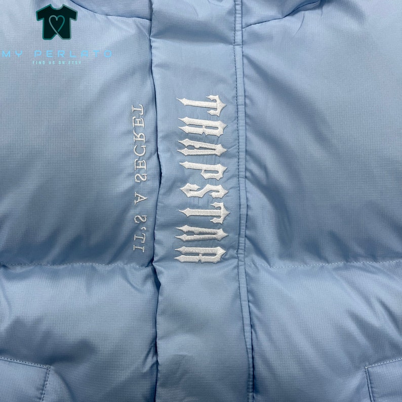 Trapstar Decoded Hooded Puffer 2.0 Jacket Ice Blue Trapstar Etsy