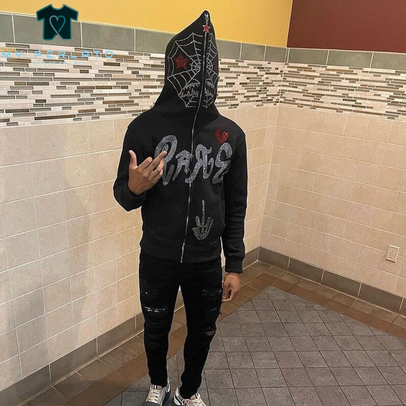 Spider  Y2k Full Zip up Hoodie Spider  Print Hoodie Etsy UK