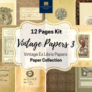 Vintage Papers 12 Pages Vol. 3 | Digital Kit, Junk Journal, Vintage, Ephemera, Digital Art, Digital Collage, Clipart