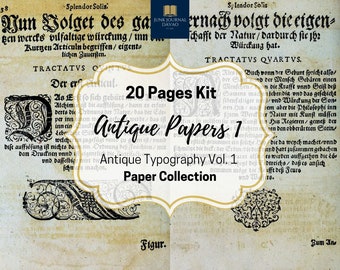Antique Papers 20 Pages Vol. 1 | Vintage, Ephemera, Digital Art, Clipart