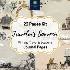 Souvenir du voyageur 22 pages de journal | Kit numérique, Junk Journal, vintage, éphémères, art numérique, collage numérique, clipart