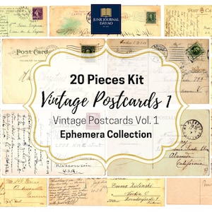 Vintage Postkarten 20 Stk. Vol. Nr.1 | Digital Kit, Junk Journal, Vintage, Ephemera, Digital Art, Digitale Collage, Clipart