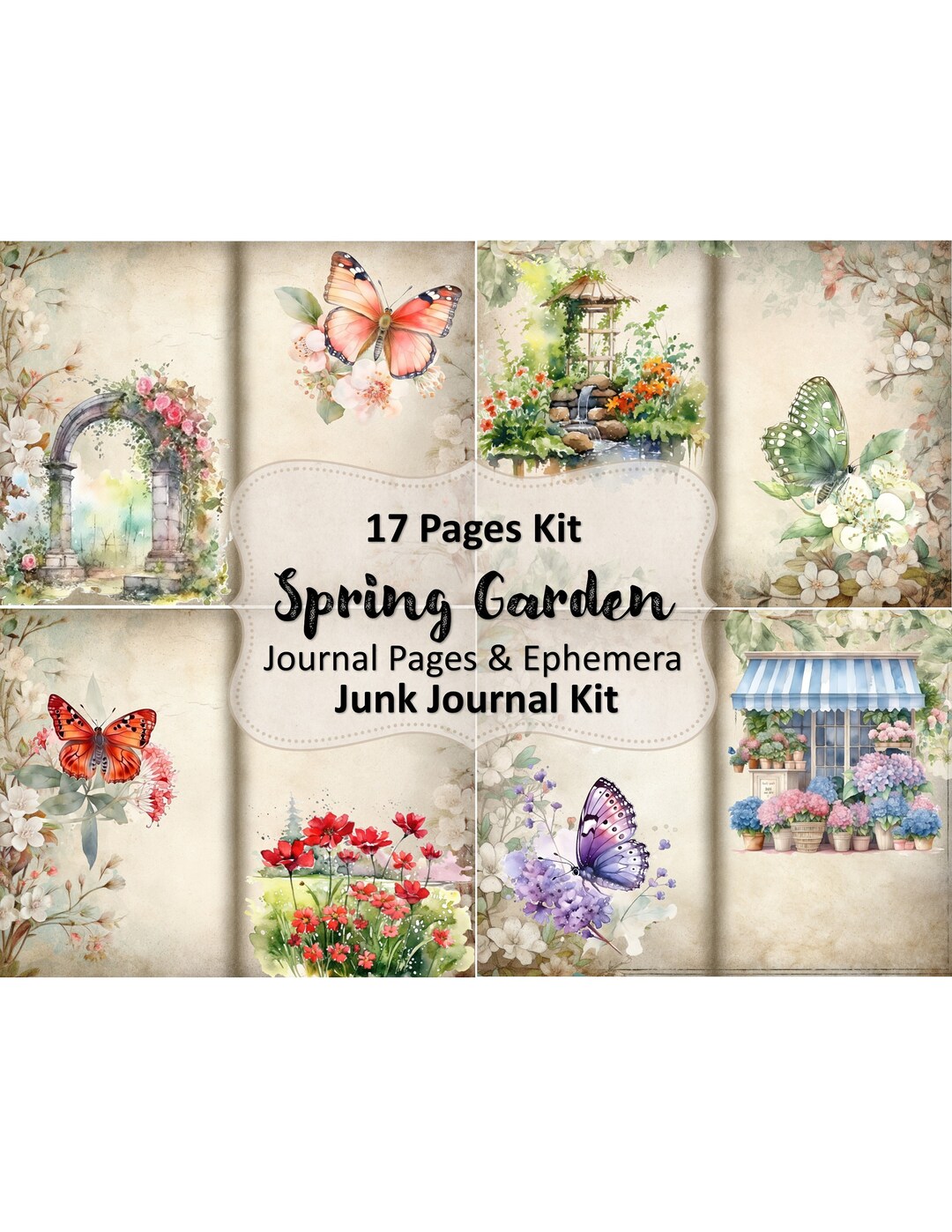 Spring Garden 17 Pages Junk Journal Kit Vol. 1 | Vintage, Ephemera ...