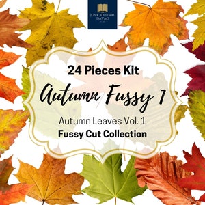 Autumn Leaves Fussy Cuts 24 Pcs. Vol. 1 | Digital Kit, Junk Journal, Vintage, Ephemera, Digital Art, Digital Collage, Clipart