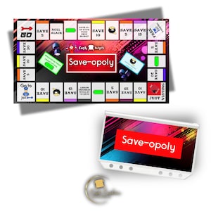 Save-opoly Dice Savings Challenge | Budget Game | Cash Envelope Option | A6 Savings Tracker | Laminated Reusable Tracker