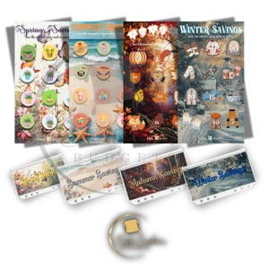 Vier Jahreszeiten Einsparungen Herausforderung Tracker Bundle | Wiederverwendbare A6 Geldumschläge | Budgetierung Einsätze | Sparen 545 | Frühling Sommer Herbst Winter