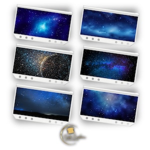 Buste portadocumenti Stargazer formato A6 con cerniera, confezione da 6 con inserti laminati / Sistema di inserimento contanti per raccoglitori economici / Design bifacciale