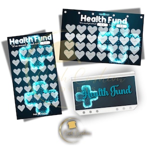 Ersparnisse-Tracker Gesundheitskasse A6 Dashboard, Bargeld füllende Haushaltsplaner, Geldziele, druckbare Spar-Challenge