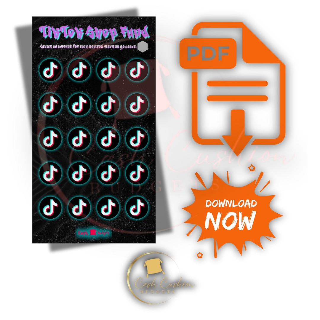 Tiktok Shop Savings Tracker | Cash Stuffing Digital Download | Budget Binder Printable for Debt ...