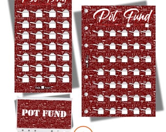 Pot Fund Savings Tracker: Reusable Laminated Budget Insert