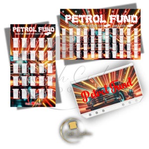 Petrol Fund Savings Tracker | A6 Budget Tracker Insert | Reusable Laminated Cash Envelope Tracker | Fuel Budget Planner