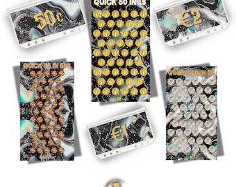 Laminated Coin Savings Tracker: A6 Cash Envelope, Any Currency
