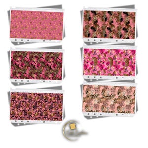Inserti per buste portadocumenti Leopard Luxe A6 / Set per budget da 6 pezzi / Adatto a portafogli con cerniera A6 / Doppio lato e laminato / Inserimento contanti