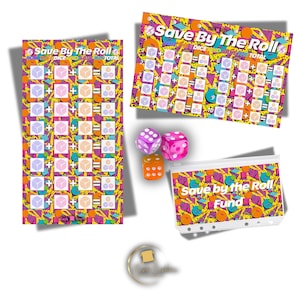 Save By the Dice Savings Challenge | Fun Budget Game with 3 Dice | A6/A5 Size Options | Reusable Laminated Cash Stuffing Tracker