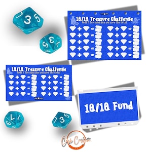 10/10 Treasure Savings Challenge | Roll 2 Dice and Save the Total | A6 & A5 Dashboard or Standard Tracker with Cash Envelope
