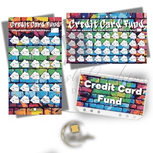 Rastreador de ahorros de tarjetas de crédito / Panel de control A6 o inserto con cremallera / Rastreador de presupuesto laminado reutilizable con sobre opcional