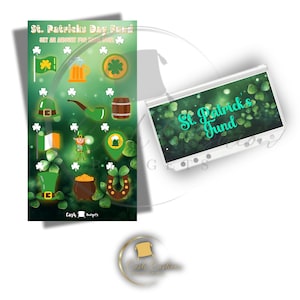 Ensemble de suivi de l'épargne de la Saint-Patrick et enveloppes A6 - pochette budgétaire plastifiée réutilisable, papier cartonné 300 g, organiseur d'argent des fêtes