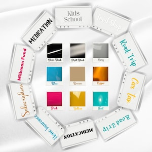 A6 Zipper Cash Envelopes  – Custom Vinyl Labels in 10 Fonts and Colors | Budget Binder Envelopes for Cash Stuffing and Savings