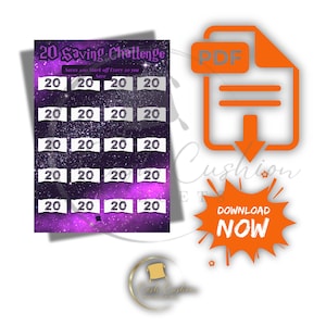 20s Save a Total of 400 Savings Challenge – PDF Digital Download | Cash Stuffing Tracker | Fits A6 Zipper Envelopes