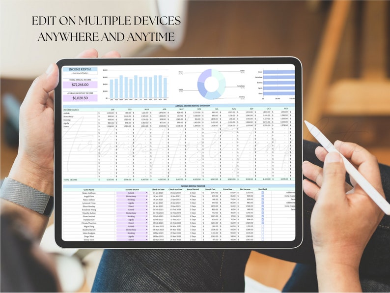 Airbnb Rental Spreadsheet Template for Google Sheets Etsy