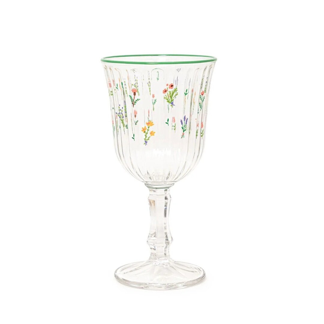 Flower Wine Glass, Floral Wine Goblet, Painted Wine Glass, Spring Decor