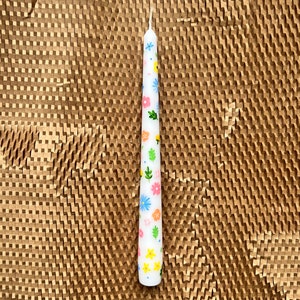 Flowers Hand Painted Tapers Candles, painted candles, Spring Decor, dinner candles, Wedding candles, taper candles, Floral design
