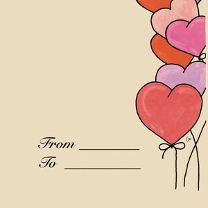 Valentinstag Karte, Postkarte, Luftballons von Herzen, Weihnachtskarte