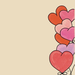 Biglietto di San Valentino, Cartolina, Palloncini a forma di cuore, Biglietto di auguri
