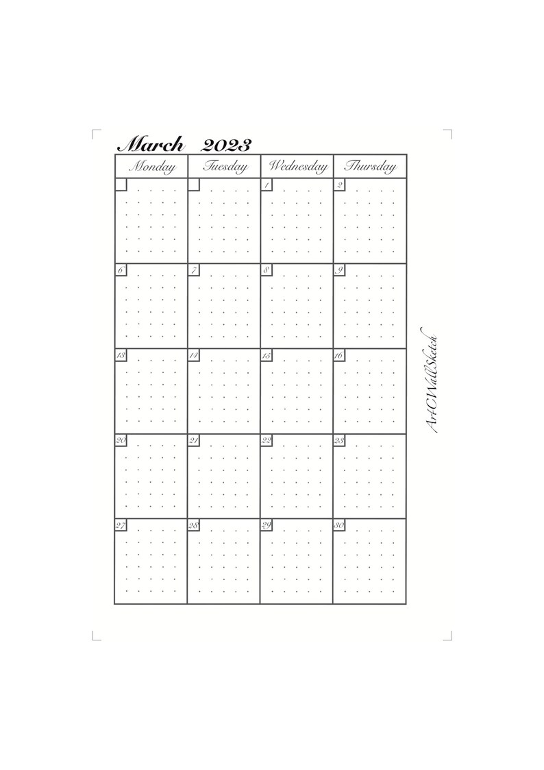 Planner Monthly Dated Planner Printable Digitally Personal - Etsy
