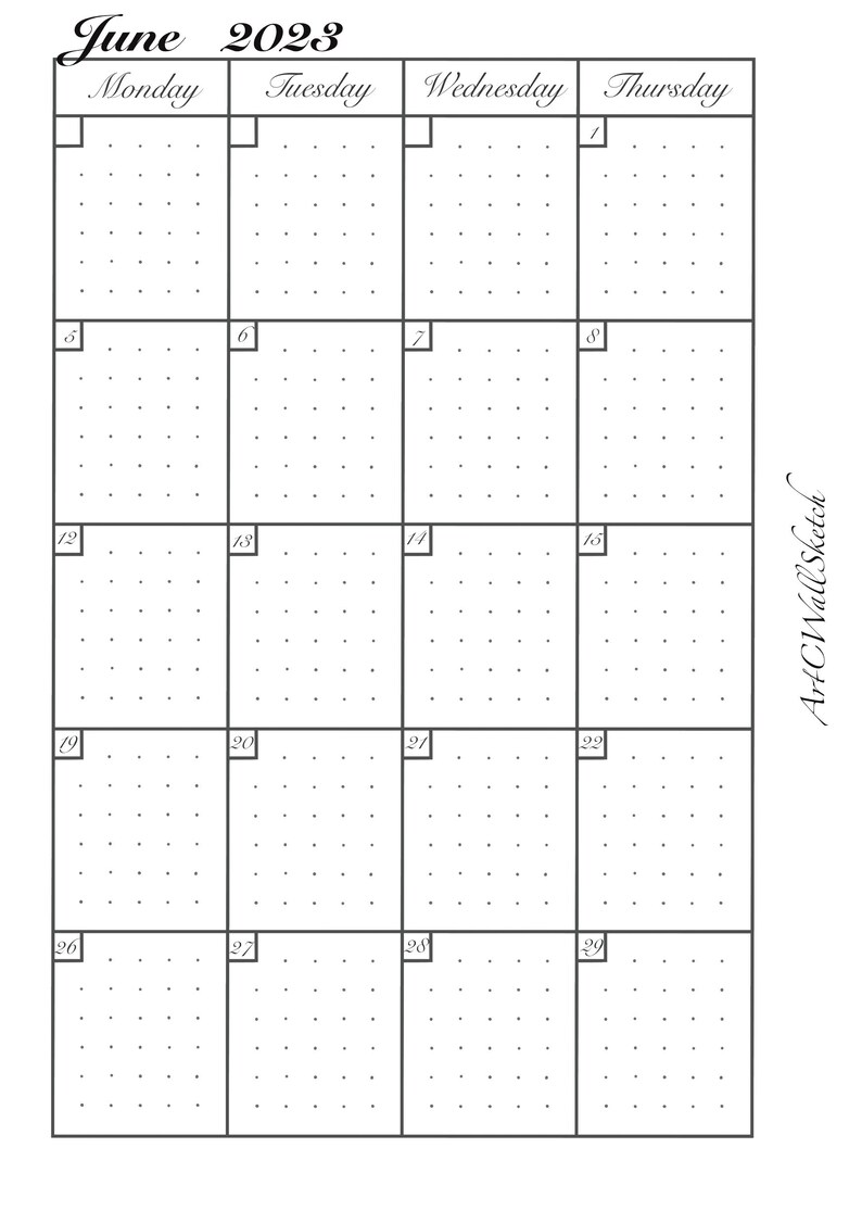 Planner Monthly Dated Planner Printable Digitally Personal - Etsy