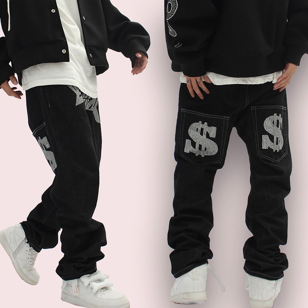 Handmade Grailed Denim Jeans Hip Hop Punk Style Urban Etsy