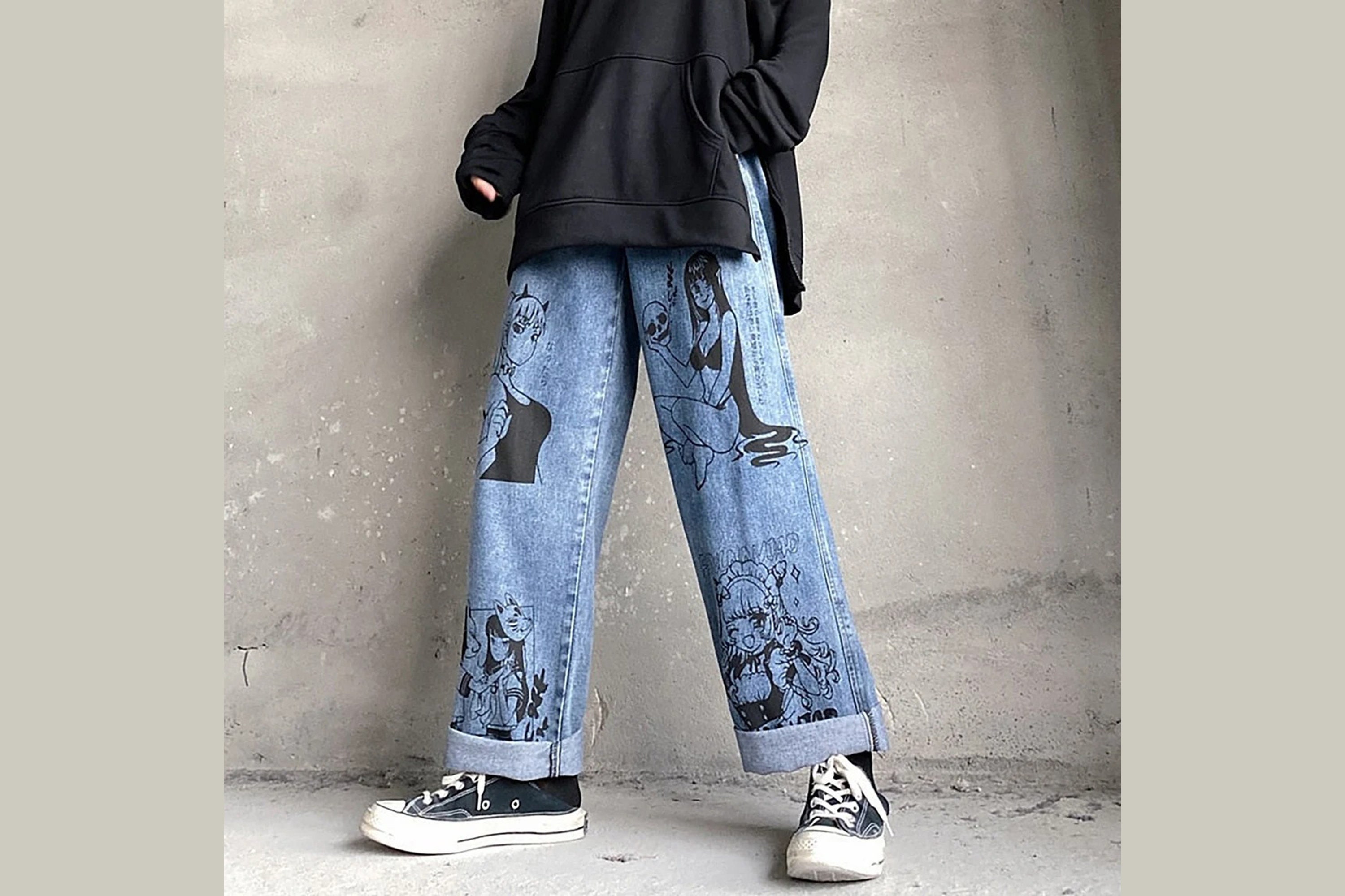 Anime jeans - Etsy España Anime jeans - Etsy España