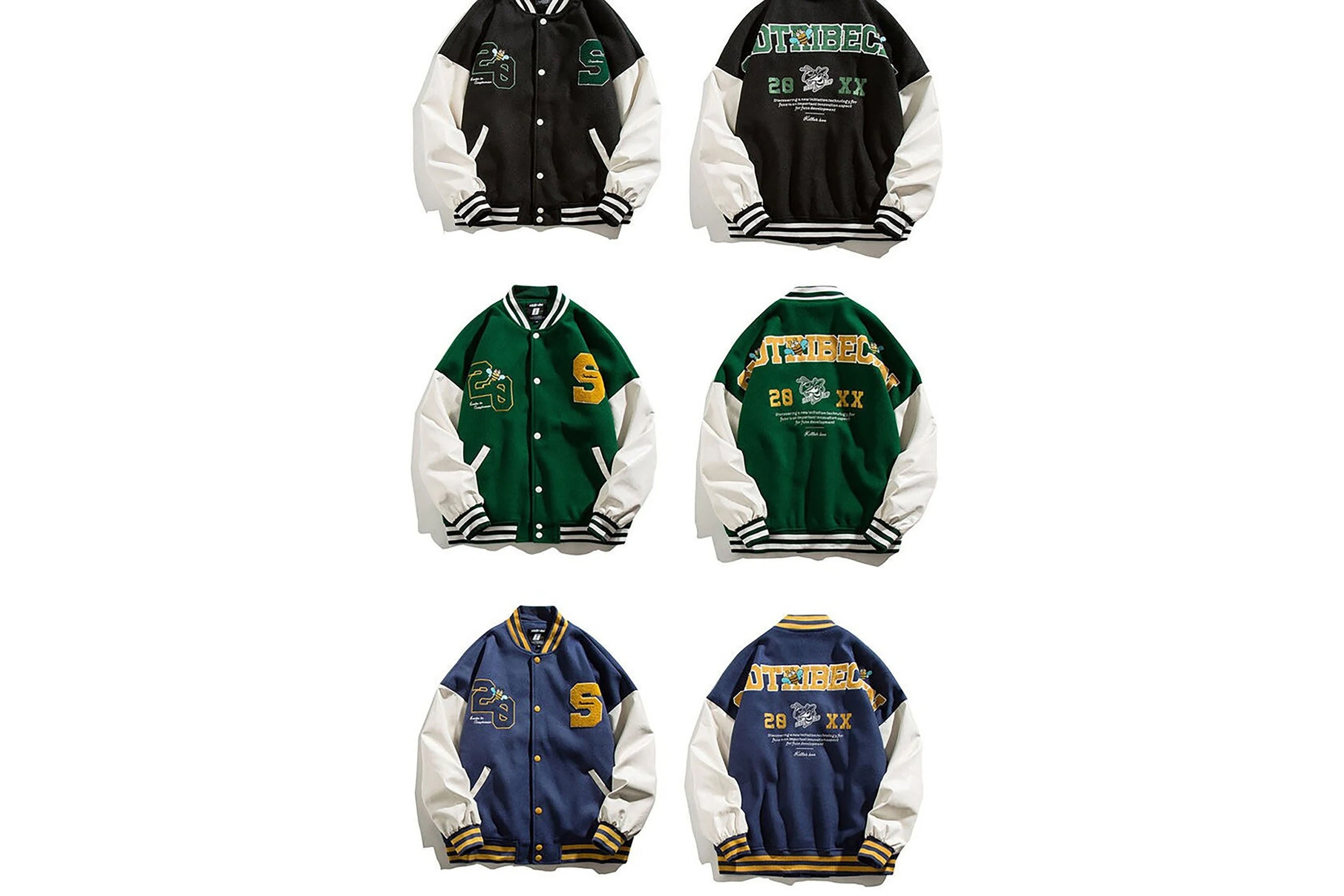 unisex varsity jacket Bomber Jacket New Letterman Aesthetic Streetwear  Baseball
