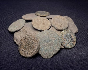 5 Random Uncleaned Roman Bronze Coins