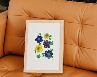 Impressão de arte em aquarela de flores, download digital, impressão de flores para impressão e arte de parede