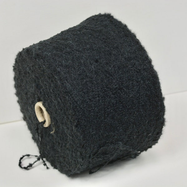 Alpaca Merino wool Luxury Boucle Yarn  - Anthracite Color for Knitting, Crocheting, and Weaving - 100-200g/3.53-7.05oz Options