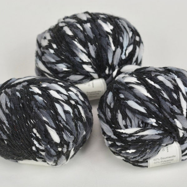 GEDIFRA Maori Cotton Blend Yarn - in White, Grey, and Black - 50g, 75m per Ball