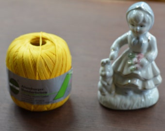 100% pur fil de coton jaune au crochet mercerisé ALWO Fiore 20 - 50g / 420m pour tricot, crochet, tissage, etc.