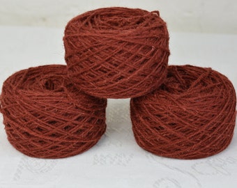 Fil de laine de mouton 100% européen - brun pour tricot, crochet et tissage - 100g/250m
