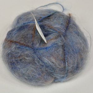 Vintage Mohair Blend Yarn -Blue/ Brown - Made in U.K.